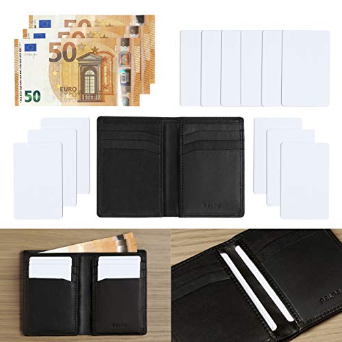 PELPE Carteras para Hombre, 100% Piel (8 Ranuras), Billetera Hombre Pequeña, Cartera Tarjetero Hombre, Cartera Cuero Hombre