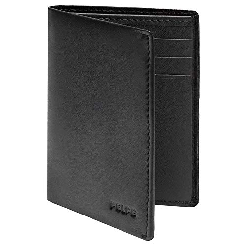 PELPE Carteras para Hombre, 100% Piel (8 Ranuras), Billetera Hombre Pequeña, Cartera Tarjetero Hombre, Cartera Cuero Hombre