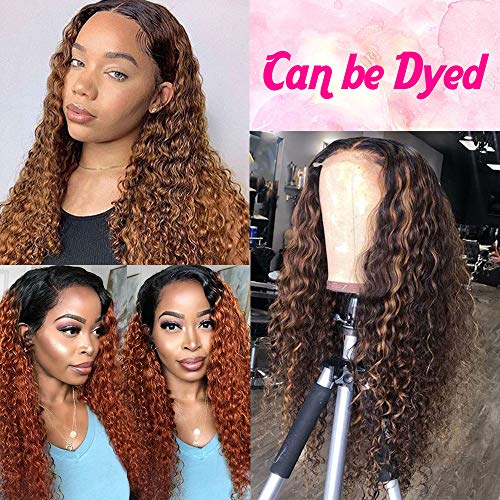 Pelucas parte media lace front wigs curly pelucas mujer pelo natural humano largo peluca rizada 100% mujer onduladas pelucas de pelo humano remy 150% densidad 20 inch