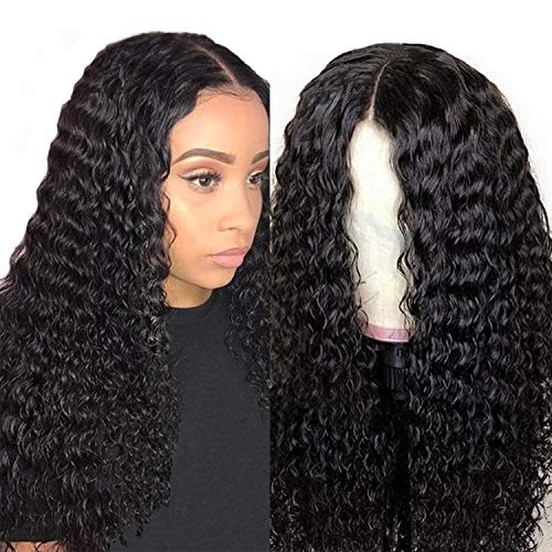 Pelucas parte media lace front wigs curly pelucas mujer pelo natural humano largo peluca rizada 100% mujer onduladas pelucas de pelo humano remy 150% densidad 20 inch