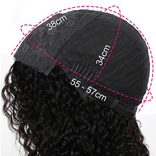 Pelucas parte media lace front wigs curly pelucas mujer pelo natural humano largo peluca rizada 100% mujer onduladas pelucas de pelo humano remy 150% densidad 20 inch