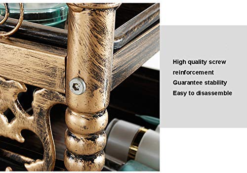 Peluquería Carro de Bronce SPA Anillo de 5 Niveles de Almacenamiento de la Compra Holder for Colorear Salón de Belleza Secador de Pelo con 4 cajones for Coches Retro Herramienta Elise