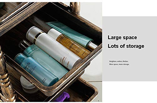 Peluquería Carro de Bronce SPA Anillo de 5 Niveles de Almacenamiento de la Compra Holder for Colorear Salón de Belleza Secador de Pelo con 4 cajones for Coches Retro Herramienta Elise