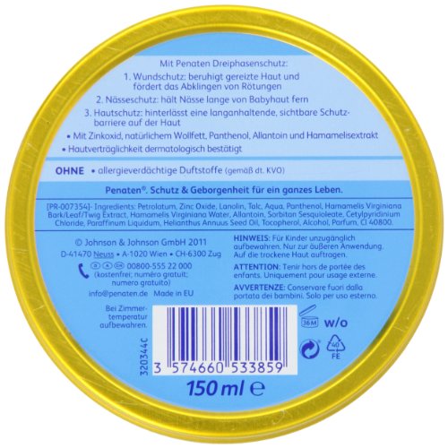 Penaten 608193, Crema para protección y suavidad, 2 x 150ml
