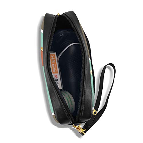 Pencil Case Pen Bag Pouch Stationary,Flat Design Spoonbridge And Cherry Iconic Minneapolis Landmark In State Map Frame,Small Makeup Bag Coin Purse