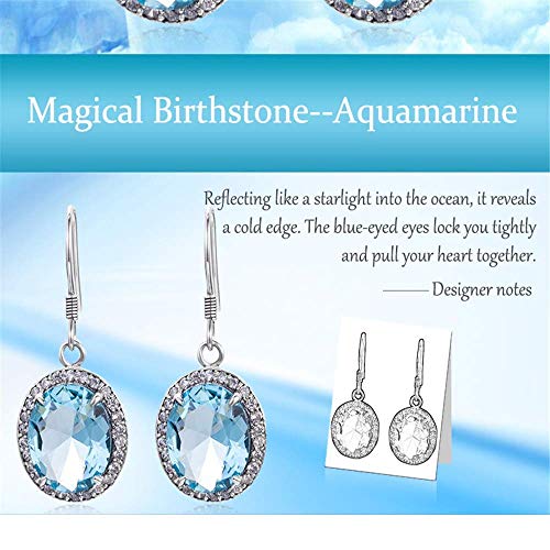 Pendientes de plata de ley 925 maciza, hechos a mano, con piedra natal de marzo, ghf, lwp, ghf y ghf