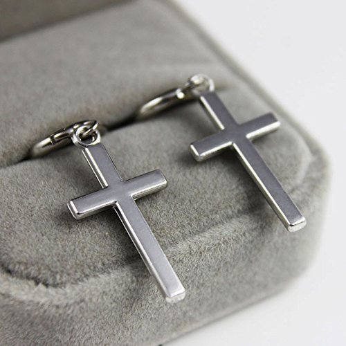 pendientes mujer,Switchali Mujer Moda Exquisito Joyas de Pendientes Para Mujer joven 1 par Detalles Cruz Tragus Oído superior Cartílago Pendiente Piercing (color de plata)