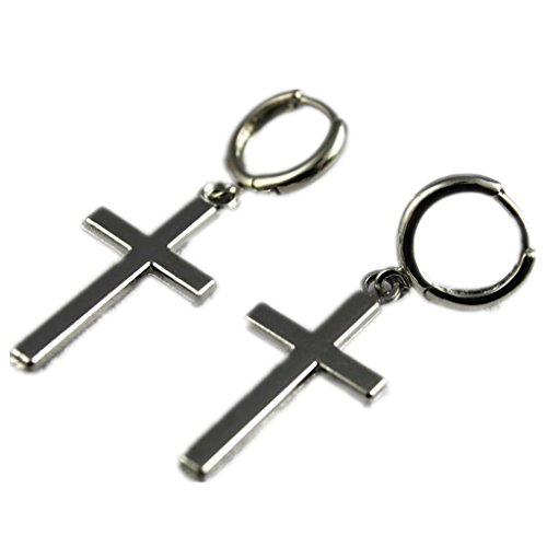 pendientes mujer,Switchali Mujer Moda Exquisito Joyas de Pendientes Para Mujer joven 1 par Detalles Cruz Tragus Oído superior Cartílago Pendiente Piercing (color de plata)