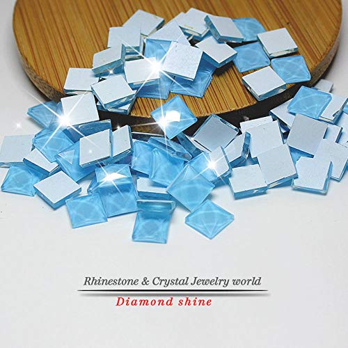 PENVEAT Cristal Multicolor Multicolor Rhinestone Suelto 100 Piezas/Paquete 10 mm Cuadrado Plano Color Caramelo Pegado Botellas de Perfume Pegatinas, gelatina púrpura, 8 mm 100 Piezas
