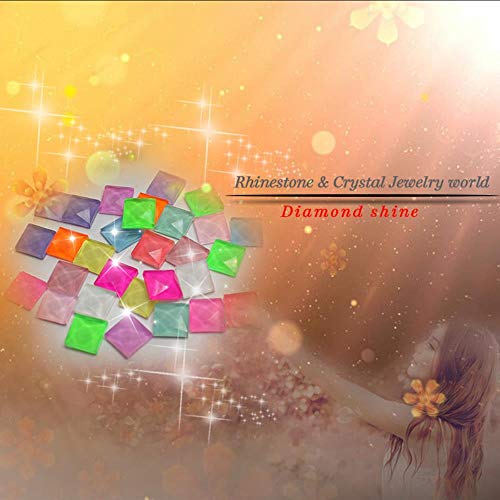 PENVEAT Cristal Multicolor Multicolor Rhinestone Suelto 100 Piezas/Paquete 10 mm Cuadrado Plano Color Caramelo Pegado Botellas de Perfume Pegatinas, gelatina púrpura, 8 mm 100 Piezas