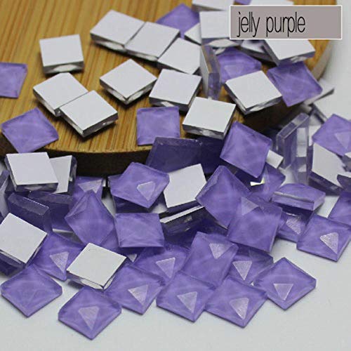 PENVEAT Cristal Multicolor Multicolor Rhinestone Suelto 100 Piezas/Paquete 10 mm Cuadrado Plano Color Caramelo Pegado Botellas de Perfume Pegatinas, gelatina púrpura, 8 mm 100 Piezas