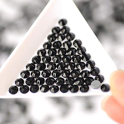 PENVEAT Todos los tamaños Jet Glass Strass DIY Hierro en Hot Fix Flat Back Hotfix Cristales Rhinestones Negros para Vestido, Jet, SS30 288Pcs