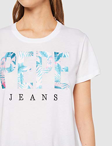 Pepe Jeans Maria Pl504083 Camiseta, Blanco (Optic White 802), Large para Mujer