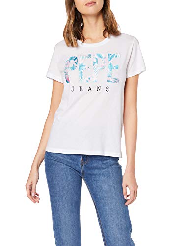 Pepe Jeans Maria Pl504083 Camiseta, Blanco (Optic White 802), Large para Mujer