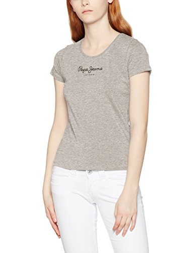Pepe Jeans New Virginia, Camiseta Para Mujer, Gris (Grey Marl), Large