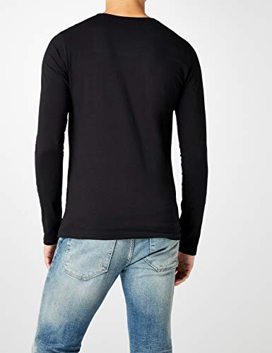 Pepe Jeans Original Basic L/S, Top de Manga Larga Para Hombre, Negro (Black), Medium