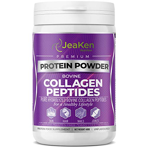 PÉPTIDOS DE COLAGENO HIDROLIZADO EN POLVO - Para la Piel, el Cabello, las Uñas - Salud para Huesos, Articulaciones, Tendones y Digestión - Sin Gluten, Lactosa, Sabor - 400g de Colageno Hidrolizado