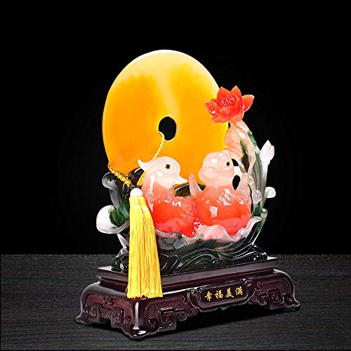 Pequeña Estatua,Cute Creative Simple Resin Lucky Mandarin Duck Statue Lovely Small Handicrafts For Home Desk Shelf Decor Family Couples Collectible Art Gift