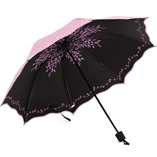 Pequeña hembra fresca, 50 por ciento, paraguas, estudiante, paraguas creativo, plástico, sombrilla de plástico, sombrilla, tres, paraguas plegable, oso azul oso, plástico, protector solar, 1 cm, blan