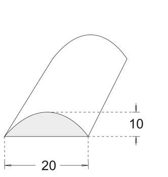 Perfil de protección antisalpicaduras para ducha, barra semicircular de acrílico, 10 x 20 x 1000 mm, resistente a impactos PMMA (acrílico), junta transparente para ducha de cristal