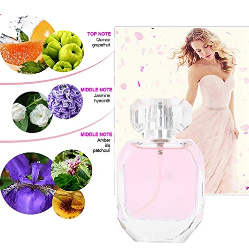 Perfume para mujeres fragancia original femenina fantástica de la fruta de la flor de la botella de perfume del atomizador del perfume 60ml(01#Pink)
