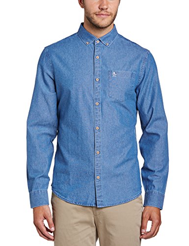 Perricone MD Basic Denim L/S Shirt Camisa, Washed Blue Indigo, L para Hombre
