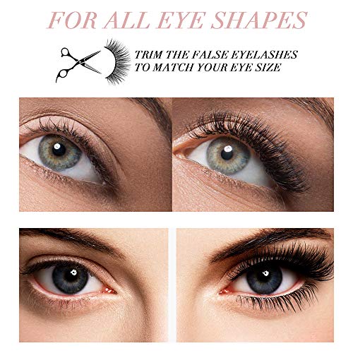 Pestañas Magneticas, Delineador de Ojos Magnético Kit, 2 Pares de Naturales 3D Reutilizables Pestañas falsas No se Necesita Pegamento con Pinzas, 5 Imanes Ojos Eyeliner Impermeable