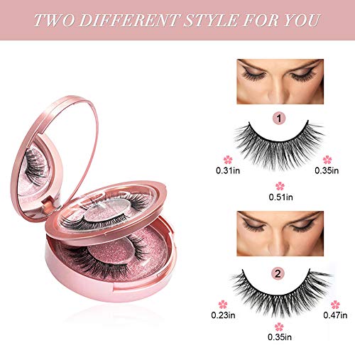 Pestañas Magneticas, Delineador de Ojos Magnético Kit, 2 Pares de Naturales 3D Reutilizables Pestañas falsas No se Necesita Pegamento con Pinzas, 5 Imanes Ojos Eyeliner Impermeable