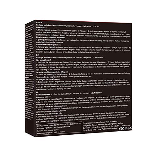 Pestañas Magneticas, Magnetic Eyeliner, Pestañas Magneticas Delineador,Magnéticas Eyeliner Waterproof, Reutilizables 3D Pestañas Postizas Delineador y pinzas, 3 pares