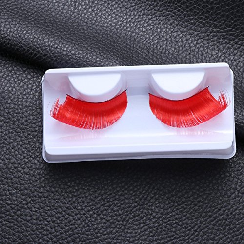 Pestañas postizas de plumas rojas de Frcolor, pestañas reutilizables, pestañas largas, pestañas falsas para Halloween, fiesta de Navidad