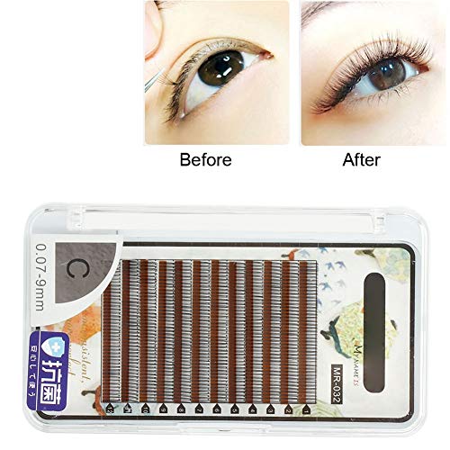 Pestañas Postizas, Injertos Pestañas Postizas, Pestañas Postizas Envueltas Injertos Extensiones Falsas Largas en Racimo Agrupación de Maquillaje Belleza Pestañas Falsas para Extensión(9mm)