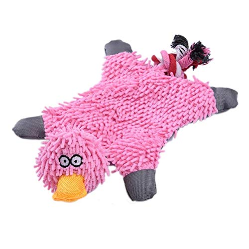 Pet Dog Squeaky Toy Durable Cute Papa Duck Making Sound Plush Dog Puppy Chew Toys Training Teething Toys For Small Medium Dogs Toy,Pink
