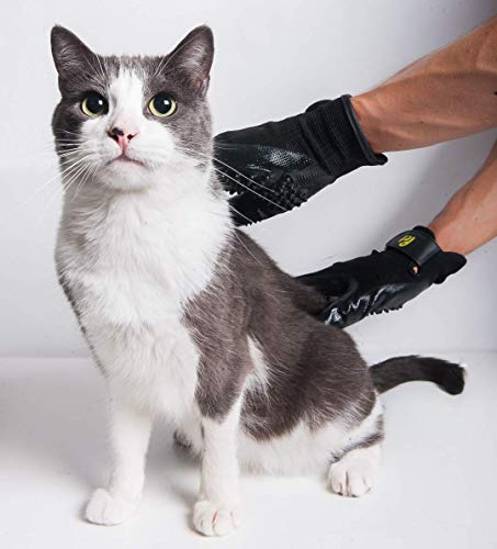 PET MAGASIN Guantes Quita pelos (1 par) - Guantes interactivos para masajes y Cepillado con Puntas de Silicona para Quitar Pelo Suavemente para Gatos, Perros, Caballos y Otras Mascotas