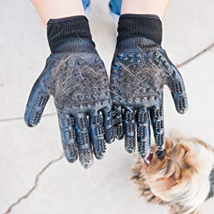 PET MAGASIN Guantes Quita pelos (1 par) - Guantes interactivos para masajes y Cepillado con Puntas de Silicona para Quitar Pelo Suavemente para Gatos, Perros, Caballos y Otras Mascotas