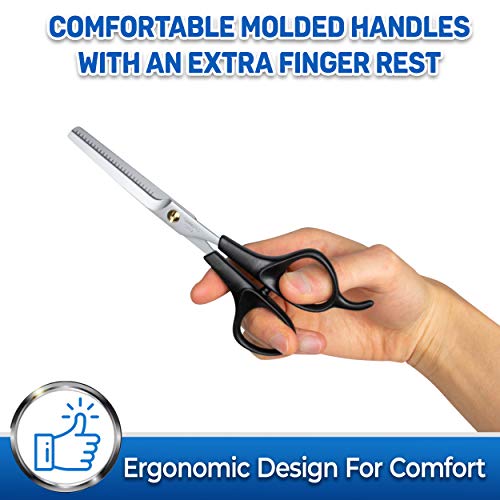 PET MAGASIN Tijeras de entresacado para Mascotas - Tijeras de peluquería Profesionales para entresacado con Cuchillas dentadas de Acero Inoxidable para Perros, Gatos y Otras Mascotas