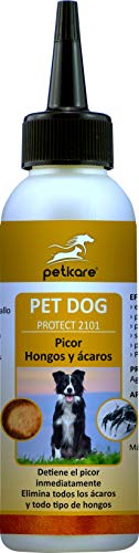 Peticare Perro Tratamiento Eficaz - 100% Biológico contra Picor, Hongos y Anti-Ácaros en Perros, Demódex, Ácaros de la Sarna y Otras Especies, Detiene Picazon Fuerte - petDog Protect 2101