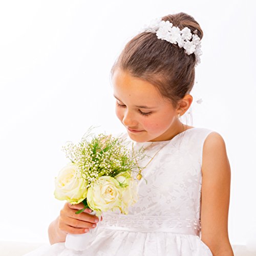 pez niña niño oro amarillo collar 333 ángel de la guarda colgante bautismal anillo de bautismo longitud ajustable joyería caso bautizo