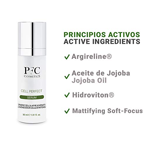 PFC Serum Antiarrugas con Células Madre Vegetales Loción Facial con Aceite de Jojoba Argireline® Hydrolite 5® Homeostatine® Hydroviton® Ceramides Vitamina C+ Complex y Glycosaminoglycans.