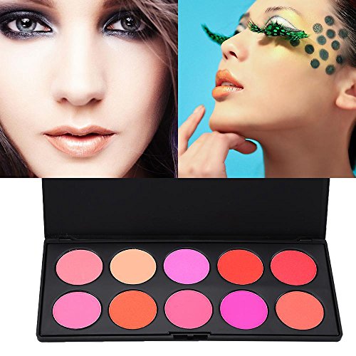 PhantomSky 10 Colores Cara Polvos Coloretes/Blush Paleta de Maquillaje Cosmética - Perfecto para Uso Profesional y Diario