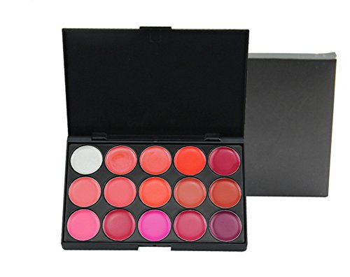 PhantomSky 15 Colores brillo de labios Paleta de Maquillaje Cosmética - Perfecto para Uso Profesional y Diario