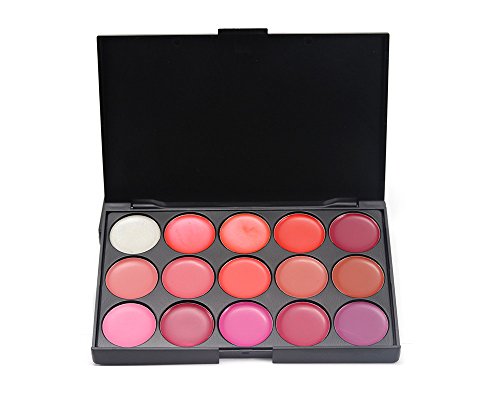 PhantomSky 15 Colores brillo de labios Paleta de Maquillaje Cosmética - Perfecto para Uso Profesional y Diario
