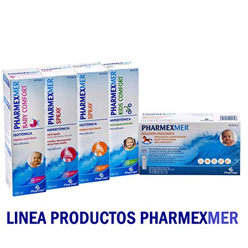 Pharmexmer Kids Comfort Spray Hipertónica | Spray nasal | Agua de mar para congestión nasal, resfriado| Para adultos y niños a partir de 2 años–100 ml
