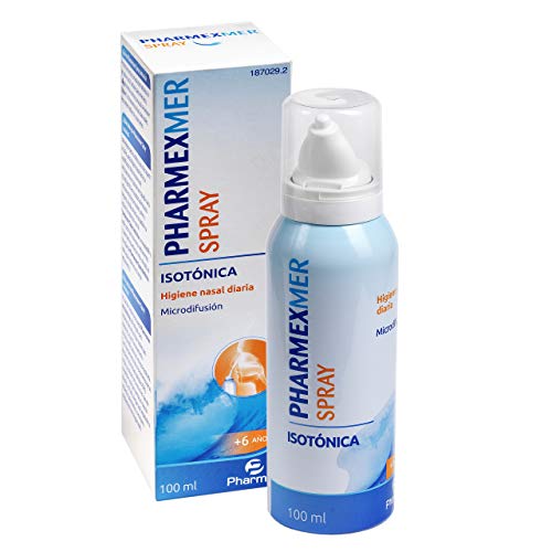 Pharmexmer Spray Isotónica | Spray nasal | Agua de mar para el lavado y la higiene nasal diario | Para adultos y niños a partir de 6 años–100 ml