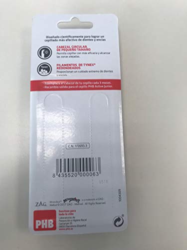 Phb - Recambio cabezal cepillo dental eléctrico active junior