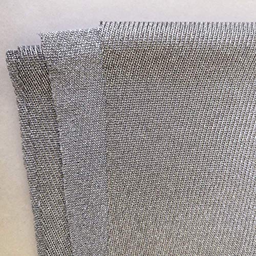 PHBSF 100% fibra de plata, tela elástica contra la radiación, tela conductora plateada EMF, bloqueo RFID, ancho 150 cm (tamaño: 1,5 x 5 m)