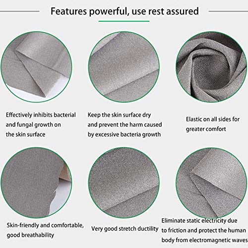 PHBSF 100% fibra de plata, tela elástica contra la radiación, tela conductora plateada EMF, bloqueo RFID, ancho 150 cm (tamaño: 1,5 x 5 m)