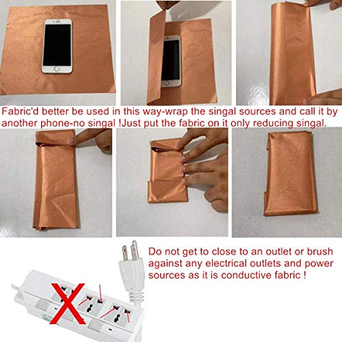 PHBSF EMF RFID emi RF Bloqueo Cobre Niquelado Electromagnético Conductivo Medidores Inteligentes Protección Conexión A Tierra/Conexión A Tierra Tela De Fibra Color Dorado(Size:1.1 * 1m)