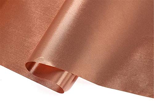 PHBSF EMF RFID emi RF Bloqueo Cobre Niquelado Electromagnético Conductivo Medidores Inteligentes Protección Conexión A Tierra/Conexión A Tierra Tela De Fibra Color Dorado(Size:1.1 * 7m)