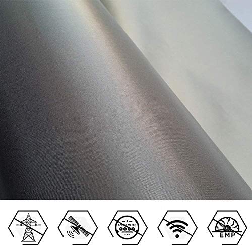 PHBSF Faraday tela – Blindaje EMI/RFID, teléfono celular/WiFi/Bluetooth bloqueo de grado militar, 3 m (tamaño: 1 m)