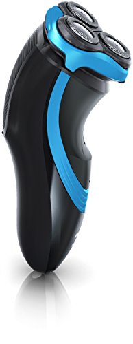 Philips AT750/26 - Afeitadora sin cable, afeitar con AquaTouch para uso en seco y húmedo, con cabezales flexibles, batería, negro, azul, 2012
